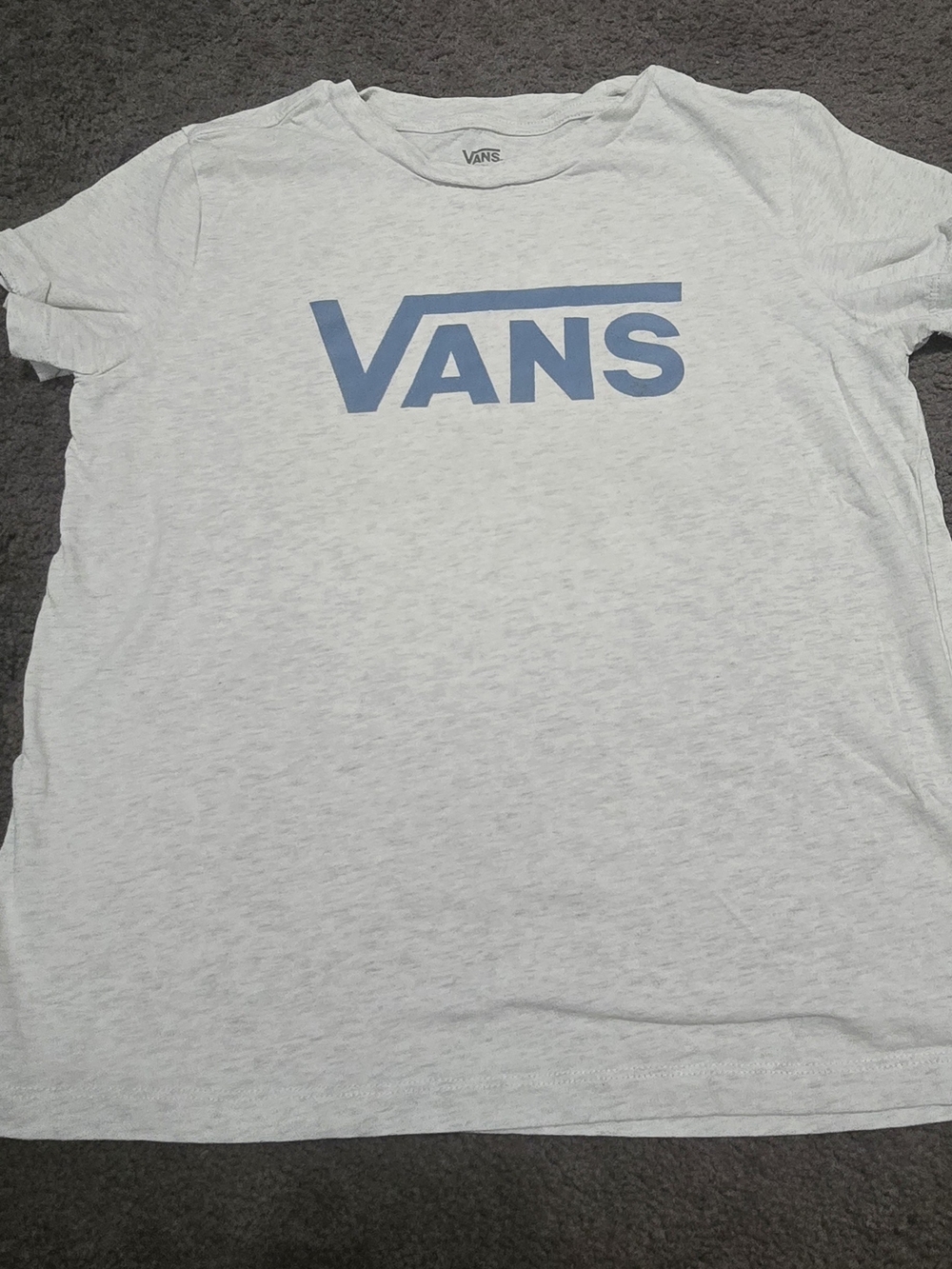 Vans Gray Heather Short Sleeve Tee with Blue Logo